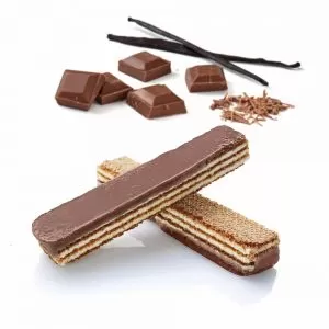 vanilla protein wafer in sections