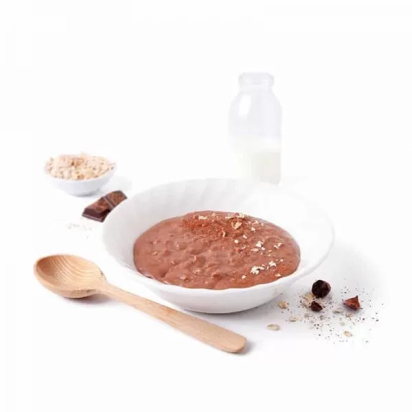 chocolate diet protein porridge in bowl