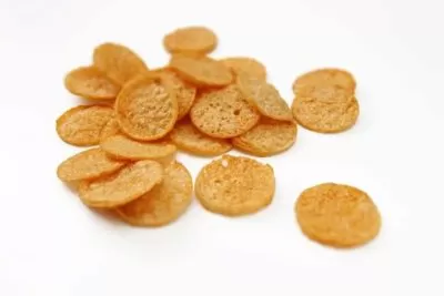 barbeque protein crisps scattered