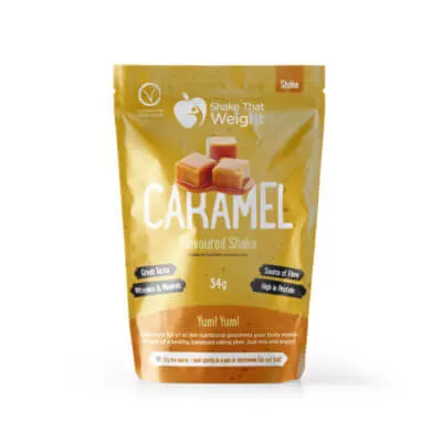 caramel diet protein shake packaging