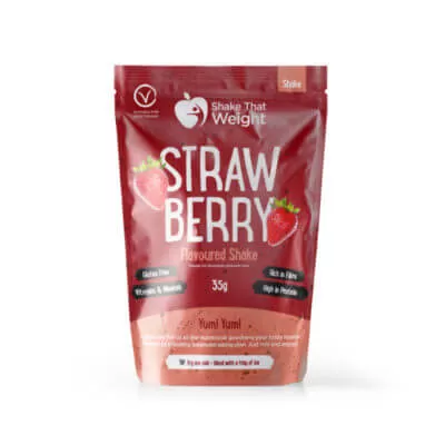 strawberry diet protein shake packaging