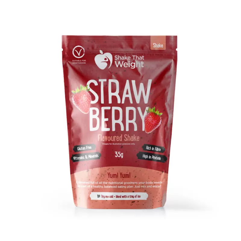 strawberry diet protein shake packaging