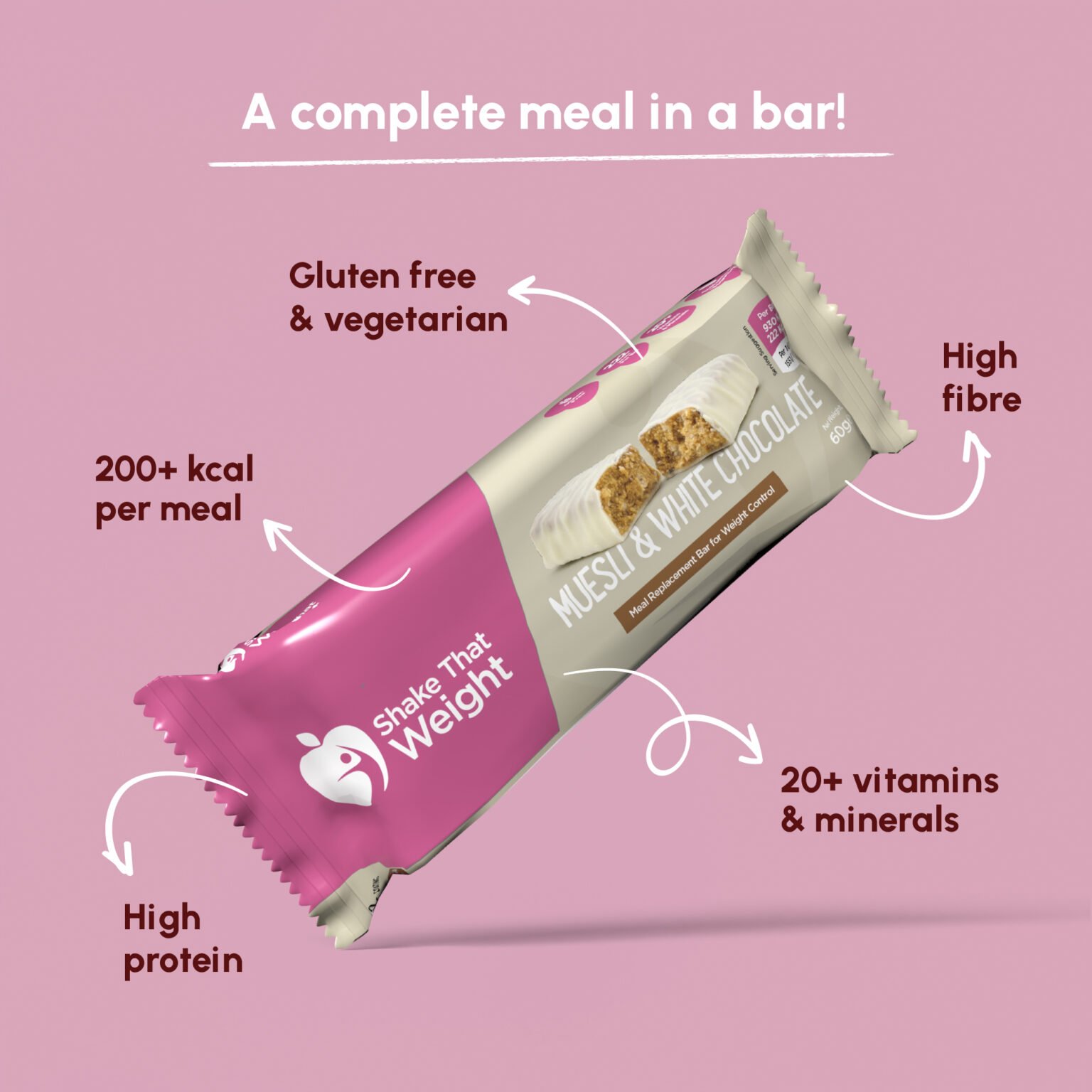 Muesli and White Choc Bars 7 Meals Shake That Weight