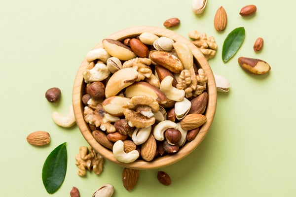 Bowl of mixed nuts and seeds