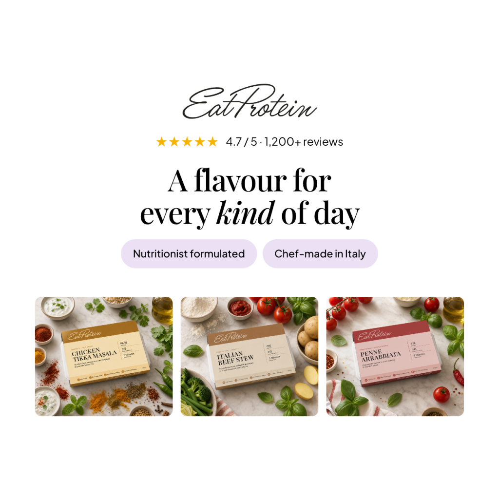 The Shake That Weight ready meal range — chicken tikka masala, Italian beef stew and penne arrabbiata — nutritionist formulated and chef-made in Italy