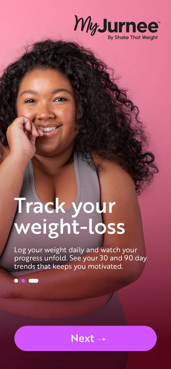 MyJurnee app screen for logging and tracking your weight