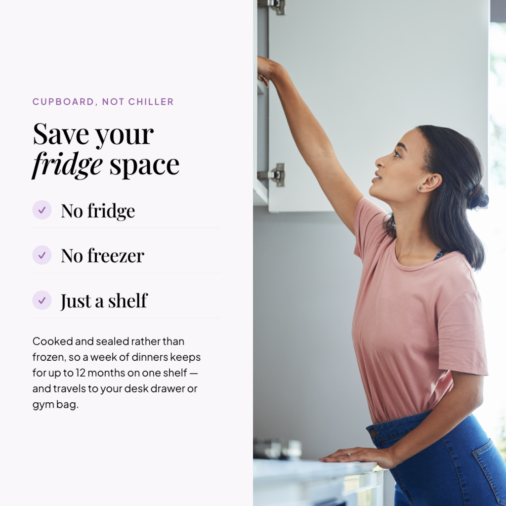 No fridge, no freezer, just a shelf: ready meals are cupboard-stable